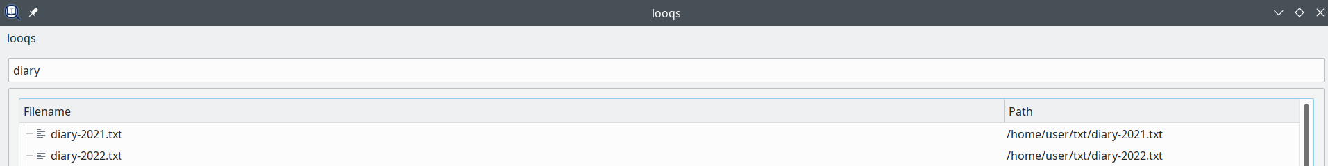 Screenshot looqs results